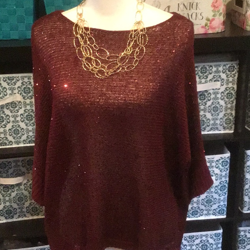 All That Glitters Maroon Top